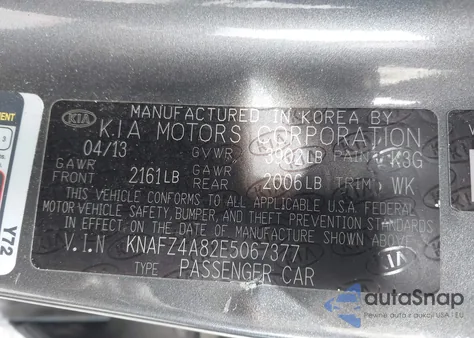 2014 Kia Forte Ex from USA, damaged, VIN KNAFZ4A82E5067377